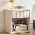 Bedside Table, Wooden Bedside Cabinet with 2 Drawers & Open Storage